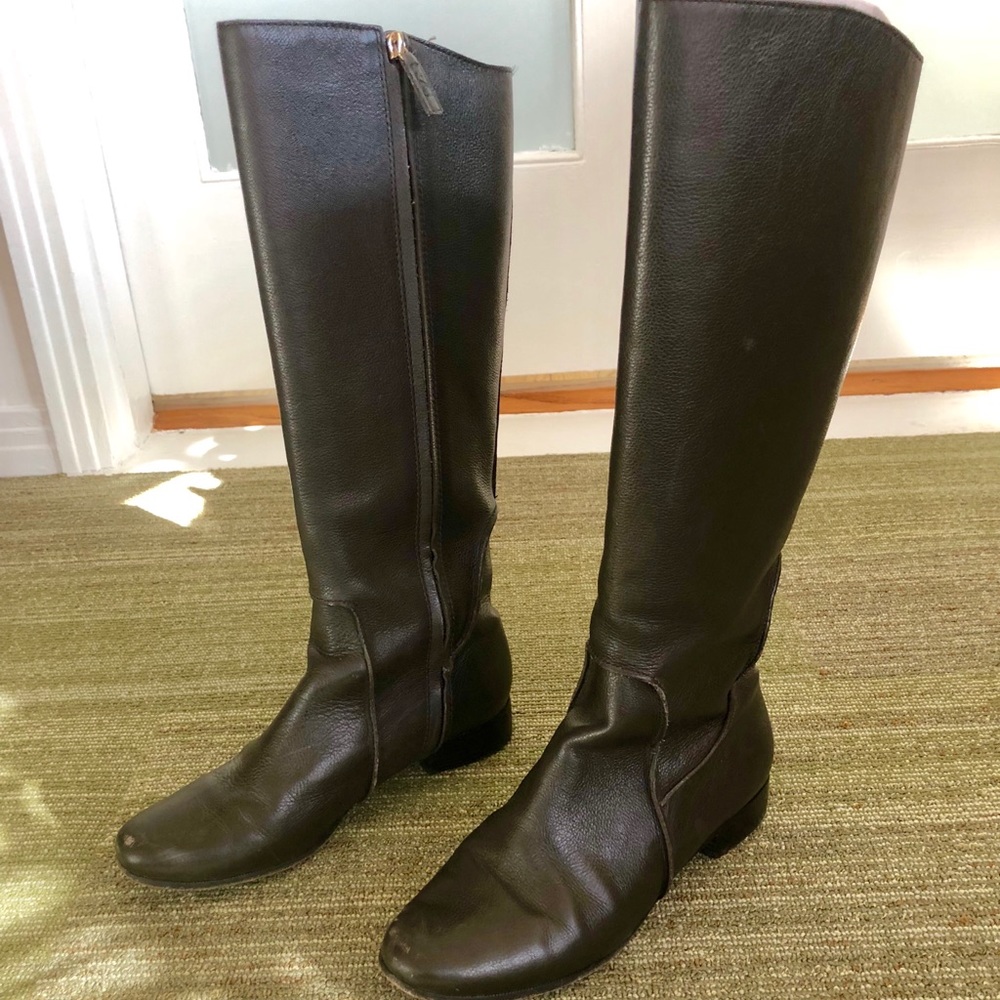 DVF Diane Von Furstenberg brown leather boots.